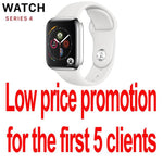 50%off Smart Watch Series 4 SmartWatch case for apple 5 6 7 iPhone Android Smart phone heart rate monitor pedometor (Red Button)