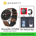 Amazfit GTR 47mm Smart Watch Xiaomi Huami 5ATM Waterproof Sports Smartwatch 24 Days Battery Music Control With GPS Heart Rate