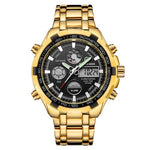GOLDENHOUR Luxury Brand Waterproof Military Sport Watches Men Silver Steel Digital Quartz Analog Watch Clock Relogios Masculinos