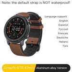 Global Version Amazfit GTR 47mm Smart Watch 5ATM Waterproof Smartwatch 24Days Battery Music Control Leather Silicon Strap