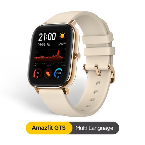 Global Version Amazfit GTS Smart Watch 5ATM Waterproof Smartwatch 14Days Battery GPS Music Control Leather Silicon Strap