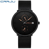 Men Watch CRRJU Top Brand Waterproof Quartz Wrist Watches Mens Stainless Steel Sports Male Clock Date Relogio Masculino
