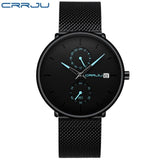 Men Watch CRRJU Top Brand Waterproof Quartz Wrist Watches Mens Stainless Steel Sports Male Clock Date Relogio Masculino