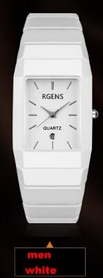 RGENS brand official ladies clocks woman wristwatches black 100% ceramic quartz square luxury womens watches 30m waterproof
