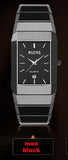 RGENS brand official ladies clocks woman wristwatches black 100% ceramic quartz square luxury womens watches 30m waterproof
