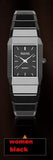 RGENS brand official ladies clocks woman wristwatches black 100% ceramic quartz square luxury womens watches 30m waterproof