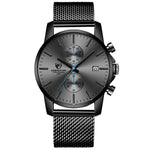 Top Luxury Brand Men Business Watches Chronograph Waterproof Quartz Analog Wristwatch Full Steel Male Clock Relogio Masculino