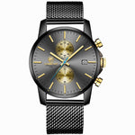 Top Luxury Brand Men Business Watches Chronograph Waterproof Quartz Analog Wristwatch Full Steel Male Clock Relogio Masculino