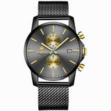 Top Luxury Brand Men Business Watches Chronograph Waterproof Quartz Analog Wristwatch Full Steel Male Clock Relogio Masculino